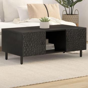 Mesa de centro de madera maciza de mango negra 100x54x40 cm