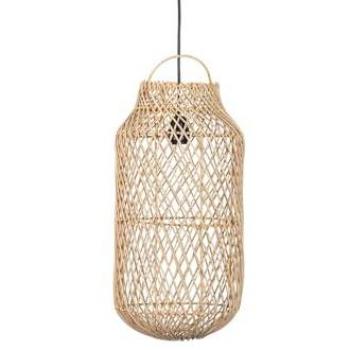 Lámpara de Techo Natural de Ratán 25x25x55 cm - Iluminación y Decoración