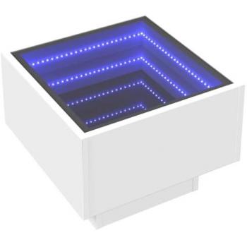 Mesita de noche con LED Infinity blanca 40x40x30 cm