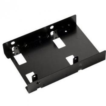 SilverStone SST-SDP08B Adaptador de Bahía para Disco Duro de 3.5 a 2x 2.5 Pulgadas, Color Negro