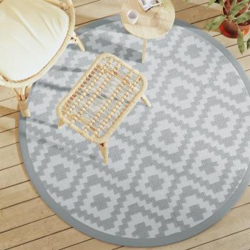 Alfombra exterior gris Ø 160 cm en PP