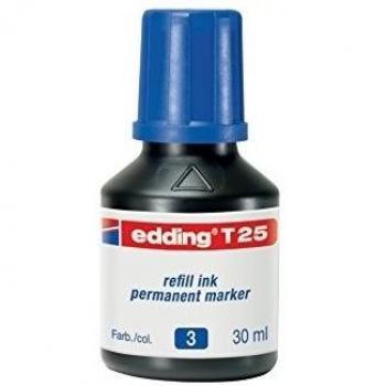 edding T 25 tinta de recambio para marcadores permanentes, azul, 30 ml, con sistema dispensador de gotas, para rellenar rápidamente casi todos los marcadores permanentes edding