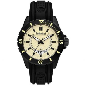Reloj Timberland Medford 46mm Beige 3H Date Black Silicon