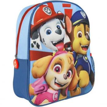 Mochila Infantil Paw Patrol Azul con Detalles en 3D y Peluche