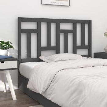 Cabecero para cama de madera maciza de pino gris 205,5x4x100 cm
