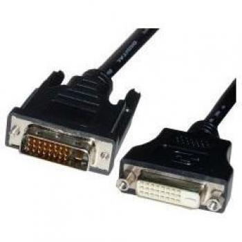 Equip DVI-D Dual Link Extension Cable, Male to Female with Ferrite Core, 1.8m - Supports 2048 x 1536 and Widescreen 1920 x 1200 Resolution (EQ118972)