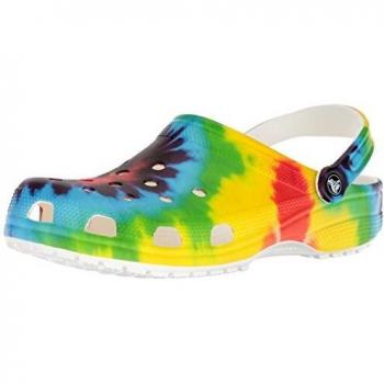 Zuecos Crocs Clásicos Tie-Dye Gráfico Multi Amarillo/Rojo/Verde 43-44 Unisex