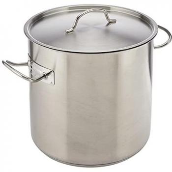 LACOR - 50128 - Olla Alta Acero Inoxidable, Incluye Tapa, Apta para todo tipo de Cocinas, Acabado Mate, Capacidad: 17.20 L, Altura: 28 cm, Diámetro: 28 cm, Plata