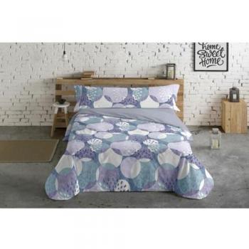 Juego de funda nórdica Hosteline Circulos Azul Cama de 150 3 Piezas