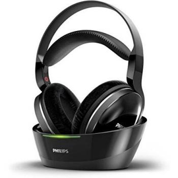 Philips SHD8850/12 - Auriculares para TV con Cargador, circumaurales, Diadema, inalámbricos/alámbricos, 75 dB, Negro