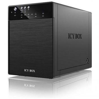 RaidSonic ICY BOX IB-3640SU3 4-Bay External Hard Drive Enclosure for 3.5 SATA HDDs with USB 3.0 and eSATA Connectors, Plastic, Black