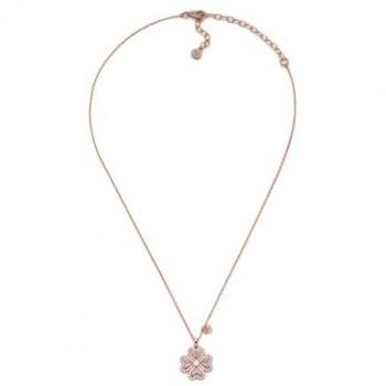 Collar de Plata Esterlina 925 con Pendente de Cuatro Hoja de Trébol y Zircón Rosa Emporio Armani EG3609221
