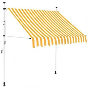vidaXL Manual Retractable Awning 200 cm Orange and White Stripes