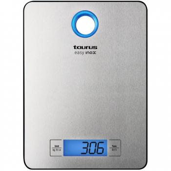 Báscula de Cocina Taurus Easy Inox, Precisión 1g hasta 5Kg, Función Tara, Acero Inoxidable