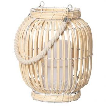 Lámpara de Mesa LED Portátil Exterior Ratán Dragonera Natural
