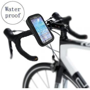 Agua Densidad Smartphone Soporte de bicicleta o moto para todos los smartphones universal protección de móvil Funda Case Flip Funda Cover 360 grados ajustable para teléfono Navi Smartphone Pantalla Tamaño hasta 6 pulgadas