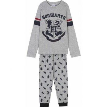 Pijama Infantil Manga Larga Hogwarts Escudo Gris Junior