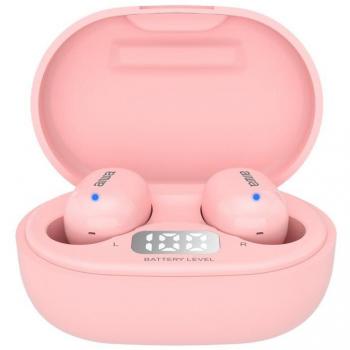 Aiwa EBTW-150PK Auriculares Inalámbricos TWS, Bluetooth, Control Táctil, con Estuche de Carga y Almohadillas Memory Foam, Pantalla LED, Autonomía