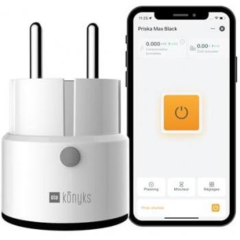 Enchufe Inteligente Konyks Priska Max Blanco - Wi-Fi + Bluetooth, 16A, Monitoreo de Consumo
