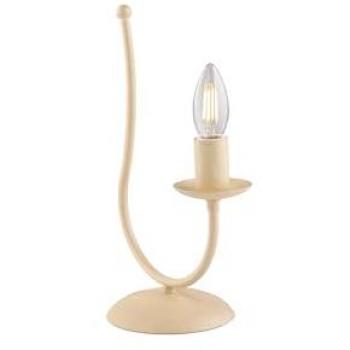 Lámpara de Mesa Rústica de Hierro Decapé Marfil, Una Luz, 18x Altura 35 cm