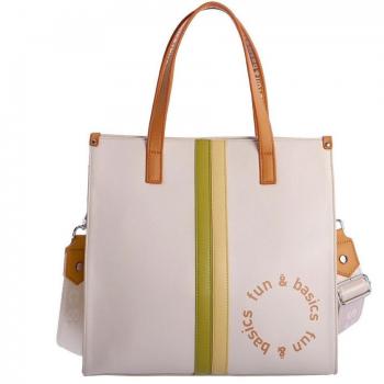 Bolso shopper multicolor con cremallera