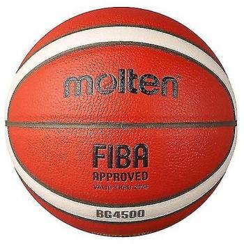 Balón de baloncesto Molten 4500 Premium de cuero tan/blanco tamaño 7