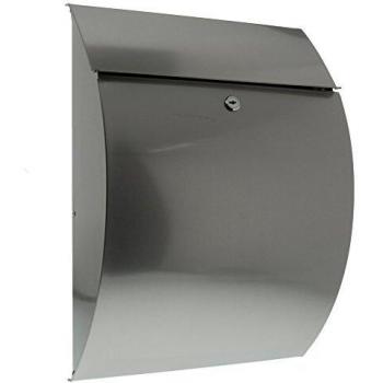 Buzón de Pared Riviera 3835 Ni Acero Inoxidable con Cerradura - Dimensiones: 460 mm x 335 mm x 130 mm