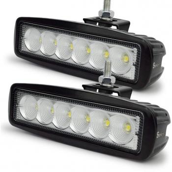 Safego L18W BH FL 2 2X 18W Led Luz de Trabajo 6 Led Lámpara Trabajo Bar Viga de Inundación del Iluminacion Conducción Led Faros Coche Luz Auto Moto Camión Campo A Través del del Carro Coches Barco