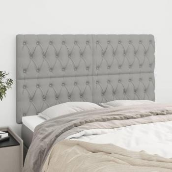 Cabeceros vidaXL 4 unidades de tela gris claro 80x7x78/88 cm