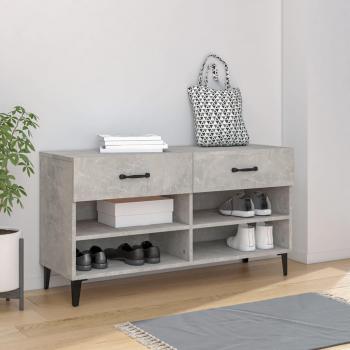 Zapatero hormigón gris 102x35x55 cm madera multicapa