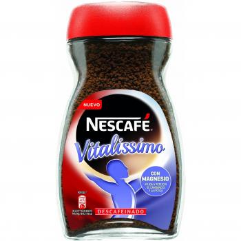 Nescafé Vitalissimo, Café Soluble Descafeinado con Magnesio, Frasco de Vidrio, 200g - Pack Doble