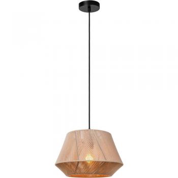 Lámpara colgante Jessica de algodón gris, 1 luz, E27, Ø 30 cm