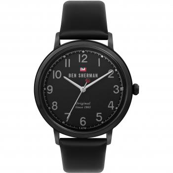 Ben Sherman Dylan Black Leather Quartz Casual Watch (43mm)