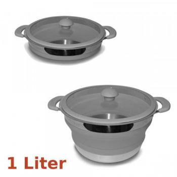 Cacerola Plegable de Acero Inoxidable Kampa 1L para Camping