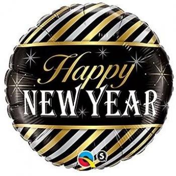 Globo New Year Diagonal Stripes Redondo 45cm