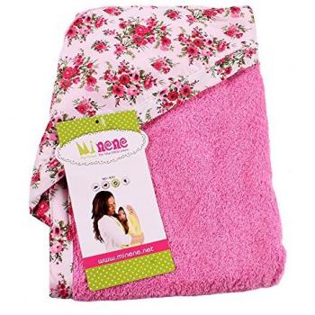 Minene 3015 - Toalla 100% algodón con capucha, 90 x 100 cm, color rosa