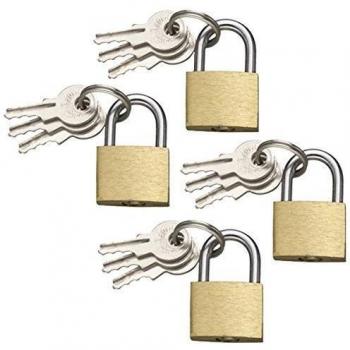COM de Four® 4 x Candado de latón, 20 mm, con 3 llaves