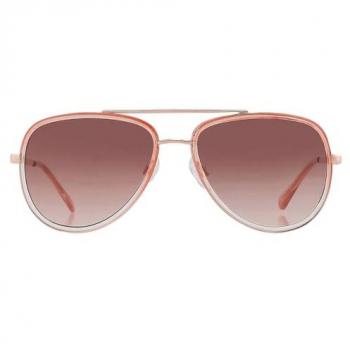 Guess Women's Aviator Sunglasses GF0417-72B Shiny Pink Smoke Gradient One Size