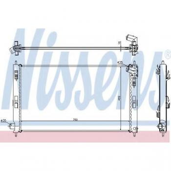 Radiador NISSENS 628952 para refrigeración del motor, compatible con múltiples vehículos, fabricado en aluminio y plástico, eficiente en la transferencia de calor, diseño optimizado para un ajuste perfecto y fácil instalación