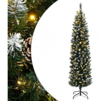 Slim Artificial Christmas Tree with 150 LEDs, 150 cm