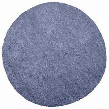 Alfombra Shaggy Gris Claro Redonda 140 cm Moderna de Pelo Alto y Tejido a Máquina