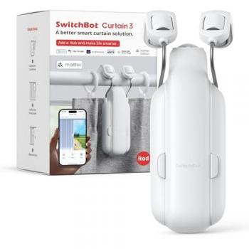 SwitchBot Curtain Motor Rod 3 - Motor para Cortina Inalámbrico, Control Remoto Bluetooth con App/Timer, Rendimiento Mejorado, Requiere SwitchBot Hub 2 para ser Compatible con Alexa y Funcionar con Home
