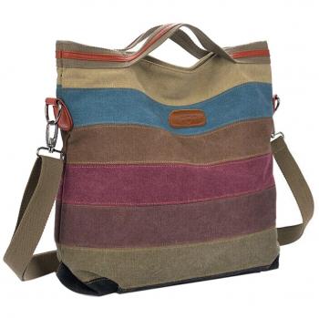 Coofit Bolsa de Tela Mujer Bolso Bandolera Mochila Lona Multifunción con Tirantes