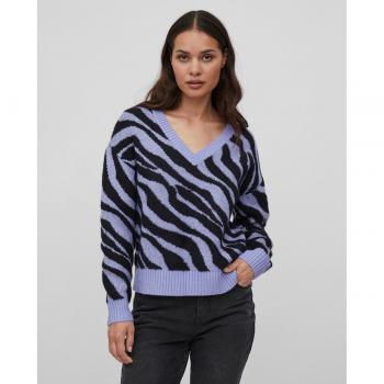Jersey de mujer Vila con cuello de pico y animal print