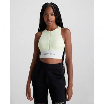 Calvin Klein Sujetador Deportivo de Medio Impacto Verde Blanco - S