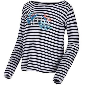 Regatta Carmella-Camiseta Estampada A Rayas De Manga Larga T-Shirts/Polos/Vests, Unisex niños, Navy Stripe, 14 yr