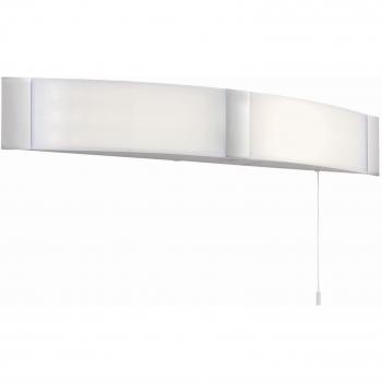 Aplique de baño Onan, acrílico cromado, cromo y blanco ópalo, IP44
