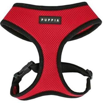 Arnés Suave Rojo Puppia para Perros Pequeños y Medianos - Antitracción y Ideal para Cachorros