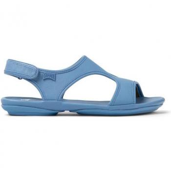 Sandalias planas de mujer Right Nina en piel color azul