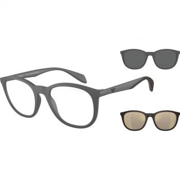 Emporio Armani EA4211 Men's Panthos Grey Sunglasses with Clip-On Blue Light Block Option